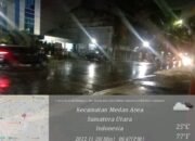 Polisi Monitoring Daerah Rawan Banjir di Kecamatan Medan Area