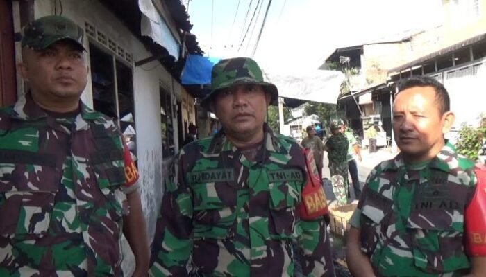 Koramil 03/MD Gelar Gotong Royong Bersama di Kelurahan Binjai