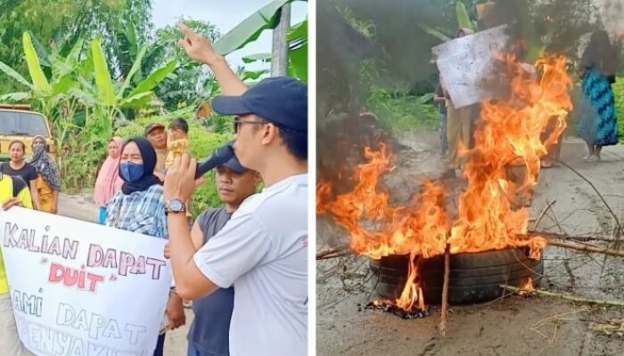 Ancam Kesehatan dan 3500 Ha Sawah, Warga Bakar Ban Demo Tutup Galian C Tanjung Muda