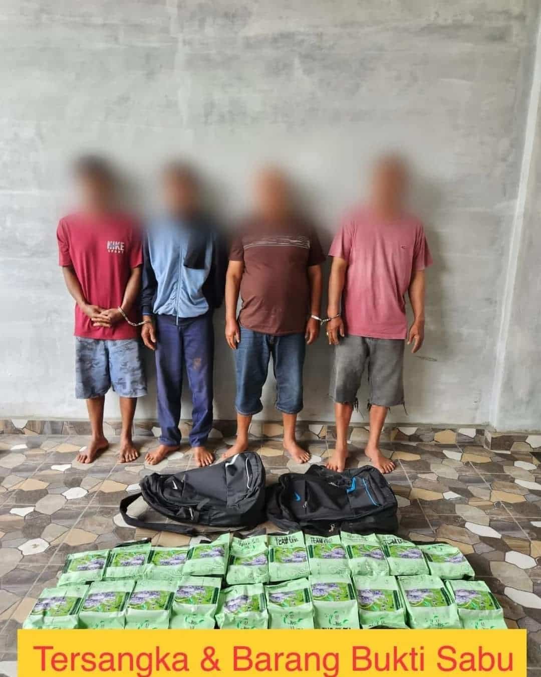 Pengedar dan barang bukti. (Foto : ist).