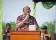 Plt Bupati Langkat Syah Afandin saat pidato sambutan, Kamis (2/3/2023). (Foto : Ist).