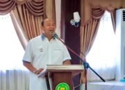 Plt Bupati Langkat Syah Afandin saat pidato sambutan pada Musrenbang, Kamis (15/3/2023). (Foto : ist).