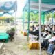 Plt Bupati Langkat Syah Afandin saat pidato sambutan, Senin (13/3/2023). (Foto : ist).