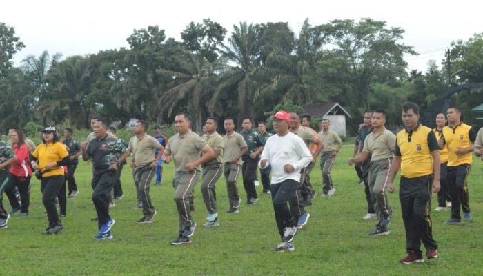 Resimen Arhanud-2/SSM Olahraga Bersama Forkopicam Pancur Batu dan Medan Tuntungan