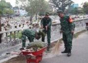 Personel TNI Kerja Bakti Menyambut Bulan Suci Ramadhan di Binjai Selatan