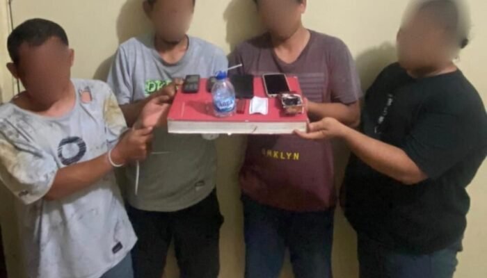 Asik Nyabu, 3 Pemakai dan 1 Pengedar Dibekuk Satresnarkoba Polres Aceh Singkil