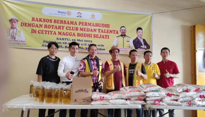 Permabudhi Sumut Bersama Rotary Club Medan Talenta Bagikan Sembako