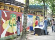 Ada Suasana Berbeda, Ketika Pagar Tembok Kantor Camat Medan Helvetia “Dicoret-coret” Seniman…
