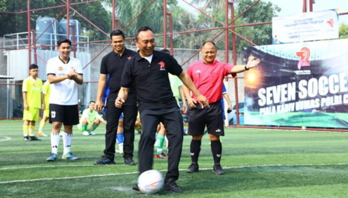 Polri dan Jurnalis Gelar Seven Soccer demi Perkuat Sinergitas