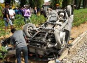 Kecelakaan KA di Tebing Tinggi Akibatkan Mobil Terseret 400 Meter, 1 Tewas