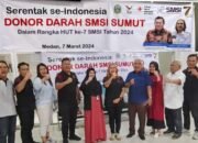 Digelar Serentak Nasional, SMSI Sumut Donor Darah di PMI Medan
