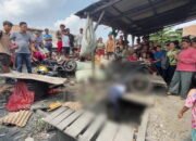 Pengendara Sepeda Motor Ditabrak Kereta Api di Perlintasan Tanpa Palang Pintu di Medan