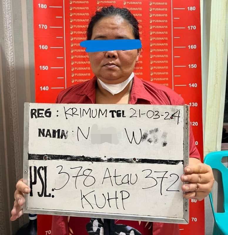 NW ditahan Subdit IV Renakta Ditreskrimum Polda Sumut diduga menipu korbannya sebanyak Rp 325 juta, modus meluluskan menjadi Bintara TNI Angkatan Darat. (kedannews.com/ist)