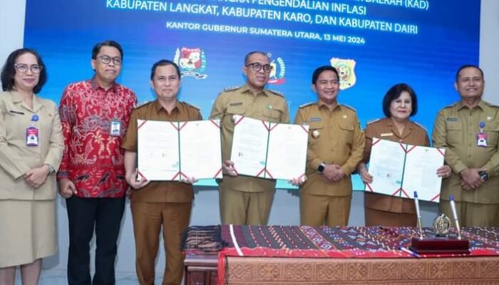Tekan Inflasi Sumut, Pemkab Dairi Tandatangani Kerjasama Antar Daerah dengan Pemkab Karo dan Langkat
