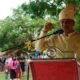 Pj.Bupati Langkat H.M.Faisal Hasrimy, AP,M.AP saat pidato sambutan pada prtesmian Taman Wisata Keluarga "Kerangan Land", di Dusun II Desa Baru Pasar VIII Kecamatan Hinai, Kamis (23/5/2024). (kedannews.com/Ist).