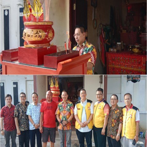 Foto : Wong Chun Sen bersama Pengurus Cetiya Ekani Dhira Bhama dan Tokoh Masyarakat Tionghoa Medan.(Amsal)