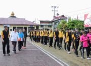 Sambut HUT Bhayangkara ke-78, Pj Bupati Dairi Ikuti Jalan Santai dan Senam Bersama Polres Dairi