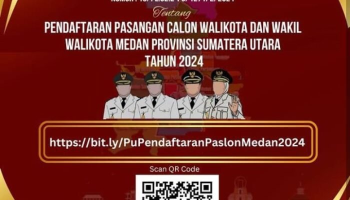 KPU Kota Medan Umumkan Pendaftaran Pasangan Calon Walikota dan Wakil Walikota Medan Tahun 2024