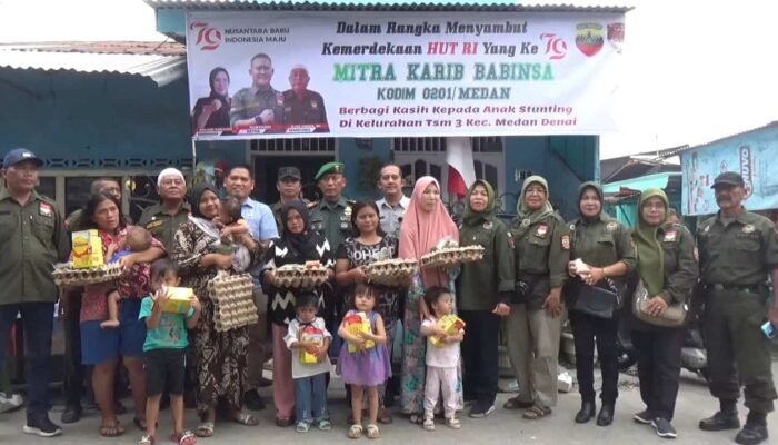 Danramil dan Sekcam Medan Denai Sanjung Mitra Karib Babinsa Kodim 0201/Medan Peduli Bayi Stunting