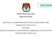KPU Kabupaten Dairi Resmi Tetapkan Pasangan Calon Bupati dan Wakil Bupati 2024