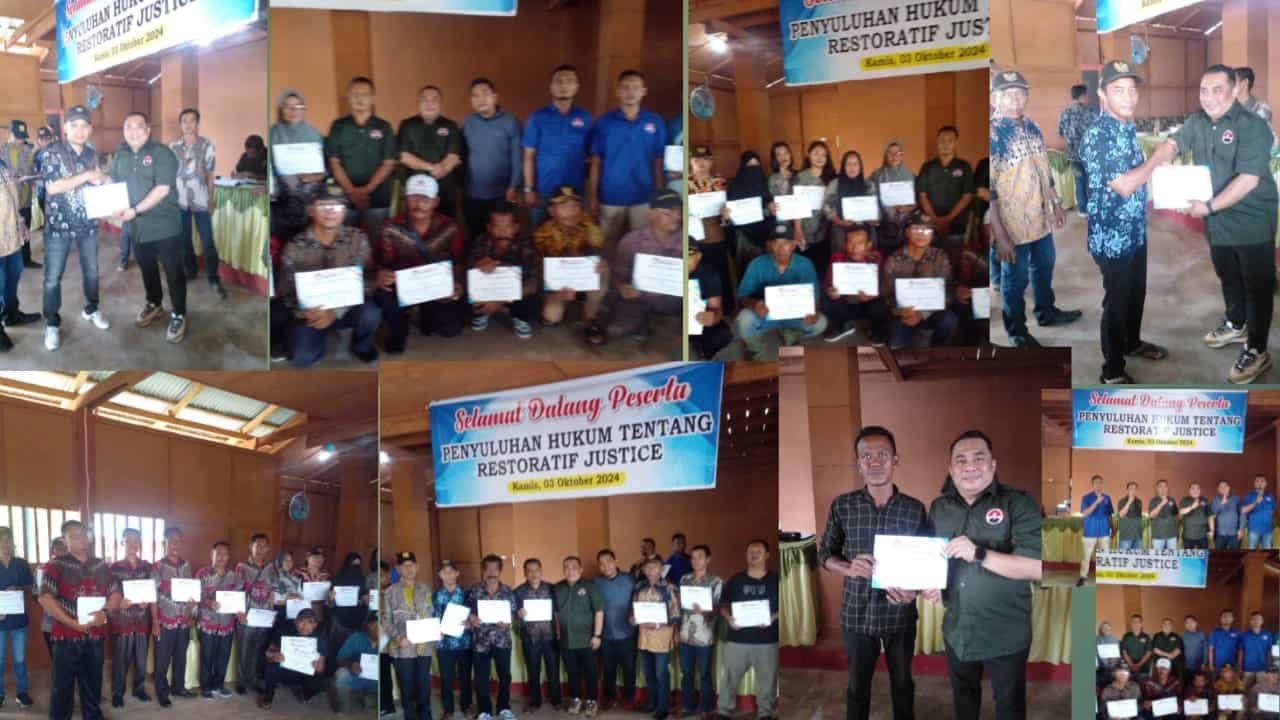 Suasana saat Tim Advokasi Hukum Pasti Bobby Sumut melaksanakan penyuluhan mengenai Restorative Justice di Kecamatan Sawit Seberang, Kabupaten Langkat, pada Kamis, 3 Oktober 2024. (kedannews.com/Foto: ist).