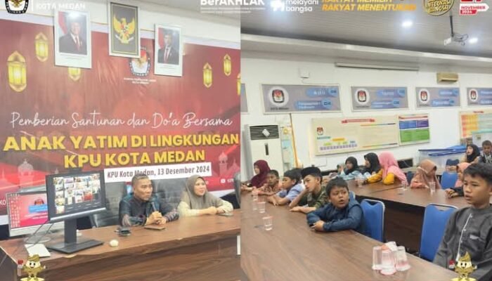 KPU Medan Santuni Anak Yatim dan Fakir Miskin, Begini Suasana Harunya