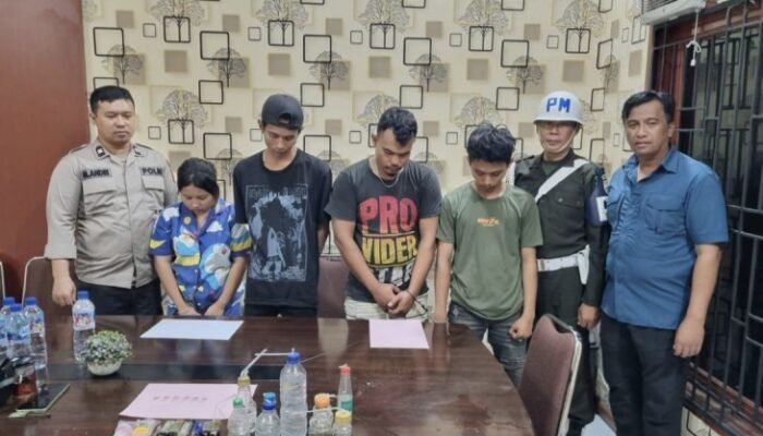 Sub Denpom I/5-2 Binjai Bersama Kodim 0203/ Langkat RIngkus 4 Tersangka Narkoba dan Judol 