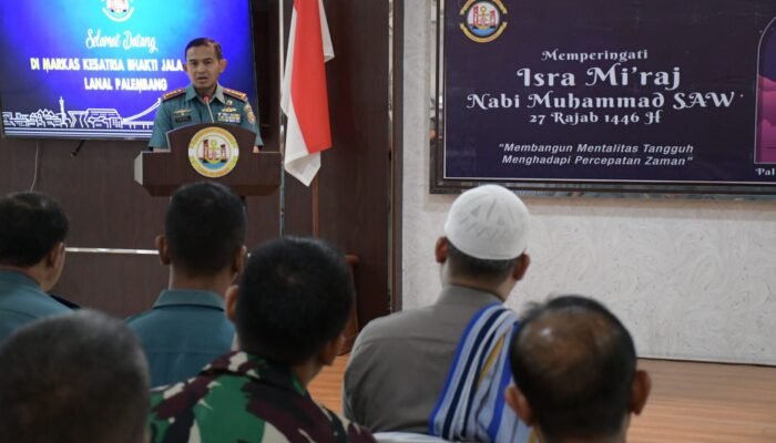 Lanal Palembang Peringati Isra Mi’raj: Bangun Mental Prajurit Tangguh Hadapi Perubahan Zaman