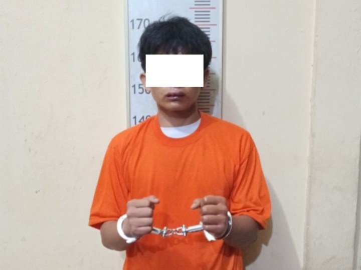 Pelaku saat di amankan Polres Langkat (Foto: Ist./kedannews.com).
