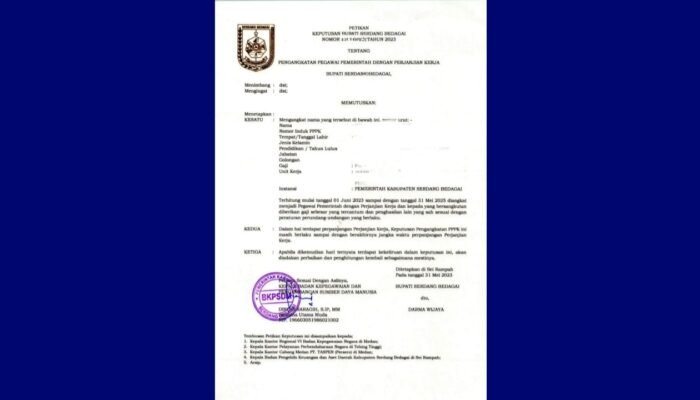 Ratusan PPPK Sergai Gelisah, SK Pengangkatan 2023 Belum Diperpanjang Sejak Mei Lalu
