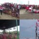 Heboh di Medan Denai, Terong Hijau Besar Patah dan Emak-Emak Tarik Tambang Sampai Terlentang