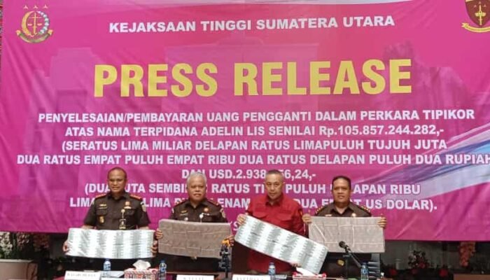 Terpidana Adelin Lis Bayar Rp105 Miliar dan USD 2,9 Juta, Kejaksaan Sumut Pastikan Uang Negara Pulih