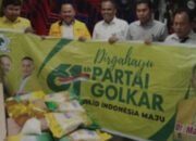 Maruli Siahaan Serahkan Bantuan Sembako pada HUT ke-61 Partai Golkar di Medan