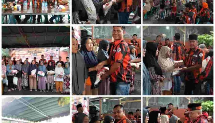 Guntur Syahputra Pimpin PAC Pemuda Pancasila Medan Denai Berbagi Sembako ke Ratusan Warga dan Kader di Binjai