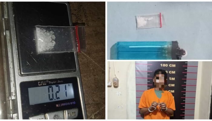 Polsek Salapian Tangkap Pemuda Diduga Konsumsi Sabu di Pantai Cermin