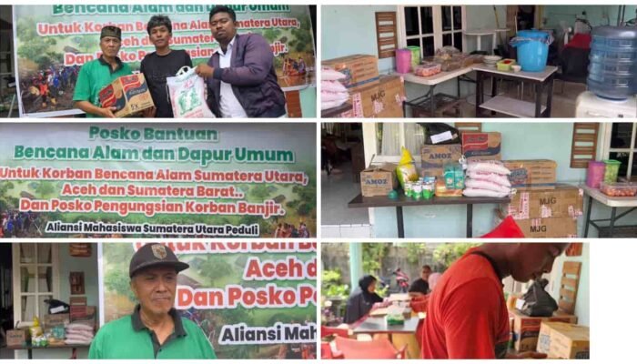 Aliansi Mahasiswa Sumut Peduli Salurkan Bantuan ke Warga Aceh Terdampak Banjir dan Buka Makan Gratis di Posko