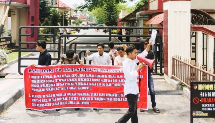 Aksi Jilid VI di Polda Sumut, PALU Sumut Desak Pengusutan Dugaan Perusakan Lahan Sawit dan Perahu Bot di Paluta