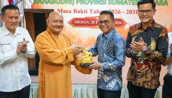 Wakil Wali Kota Medan Hadiri Pelantikan Mahabudhi Sumut 2026–2031, Dorong Sinergi Perkuat Kerukunan Umat