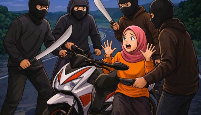 Begal Bersenjata Tajam Rampas Sepeda Motor Warga di Jalur Aras Kabu–Batang Kuis