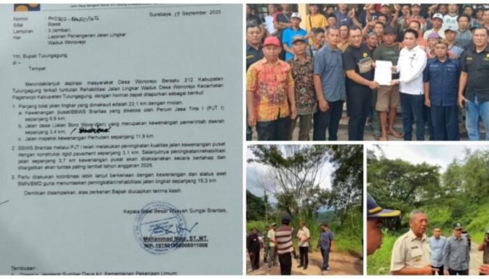 Jalan Lingkar Waduk Wonorejo Ditargetkan Tuntas 2026, BBWS Brantas Kirim Surat Resmi ke Bupati Tulungagung