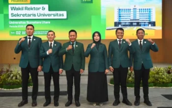 Rektor USU Lantik Wakil Rektor dan Sekretaris, Tekankan Kerja Keras dan Integritas