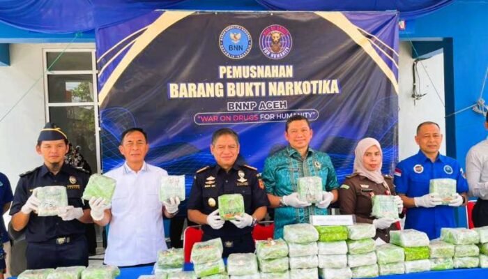 BNN Aceh Musnahkan 59,8 Kilogram Sabu Hasil Pengungkapan Kasus Narkotika di Bireuen