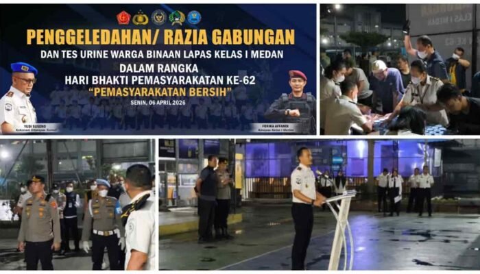 Razia Gabungan Lapas Kelas I Medan: 40 Kamar Disisir, 500 WBP Negatif Narkoba, Isu Peredaran Tak Terbukti