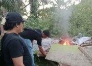 Polsek Bosar Maligas Bakar Gubuk Diduga Sarang Narkoba di Simalungun, Pelaku Kabur Saat Penggerebekan