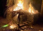 Polsek Tanjung Pura Gerebek Sarang Narkoba di Langkat, Gubuk Tempat Konsumsi Sabu Dibakar