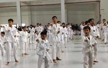 Ribuan Peserta Ikuti UKT Taekwondo Kota Medan, Aksi Siswa SD AN Nizam Curi Perhatian