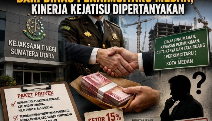 Dugaan Oknum Jaksa Kejatisu Terima “Jatah Proyek” Dinas Perkimcitaru Medan 15%, Kinerja Penegak Hukum Dipertanyakan