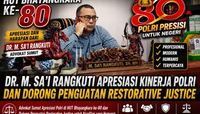 HUT Bhayangkara ke-80, Dr. M. Sa’i Rangkuti Apresiasi Kinerja Polri dan Dorong Penguatan Restorative Justice