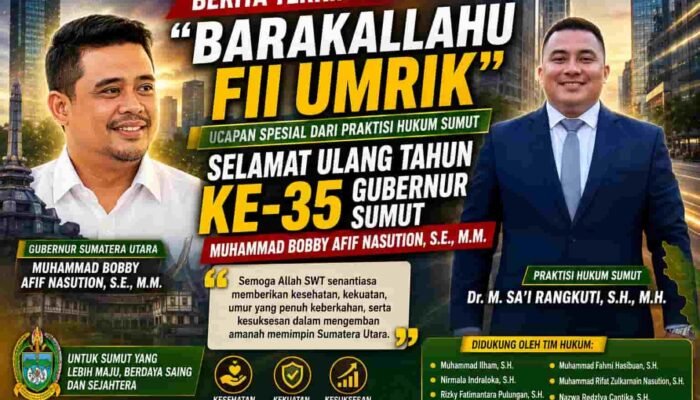 Dr. M. Sa’i Rangkuti: Barakallahu Fii Umrik Gubernur Sumut Bobby Nasution, Semoga Selalu Diberi Kesehatan dan Kesuksesan Memimpin
