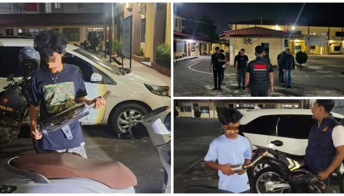 Patroli Malam Polres Pematangsiantar Berlanjut hingga Dini Hari, Enam Motor Berknalpot Brong Diamankan